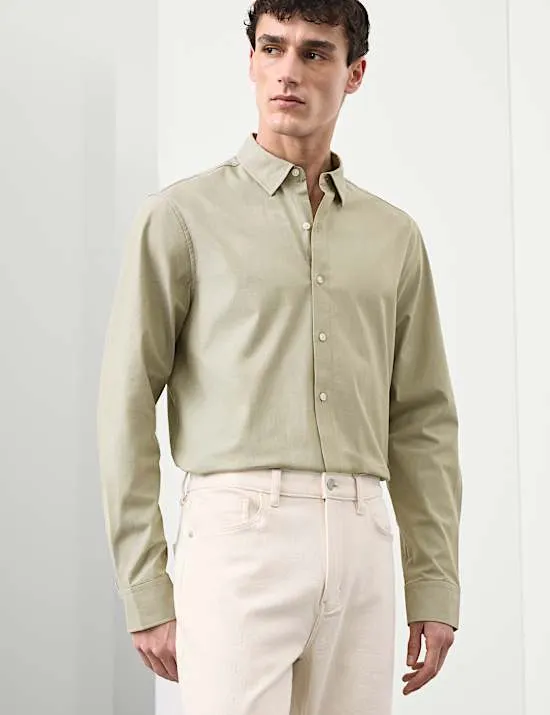 Normal geschnittenes Stretch-Hemd aus Baumwolle mit 360 Flex™