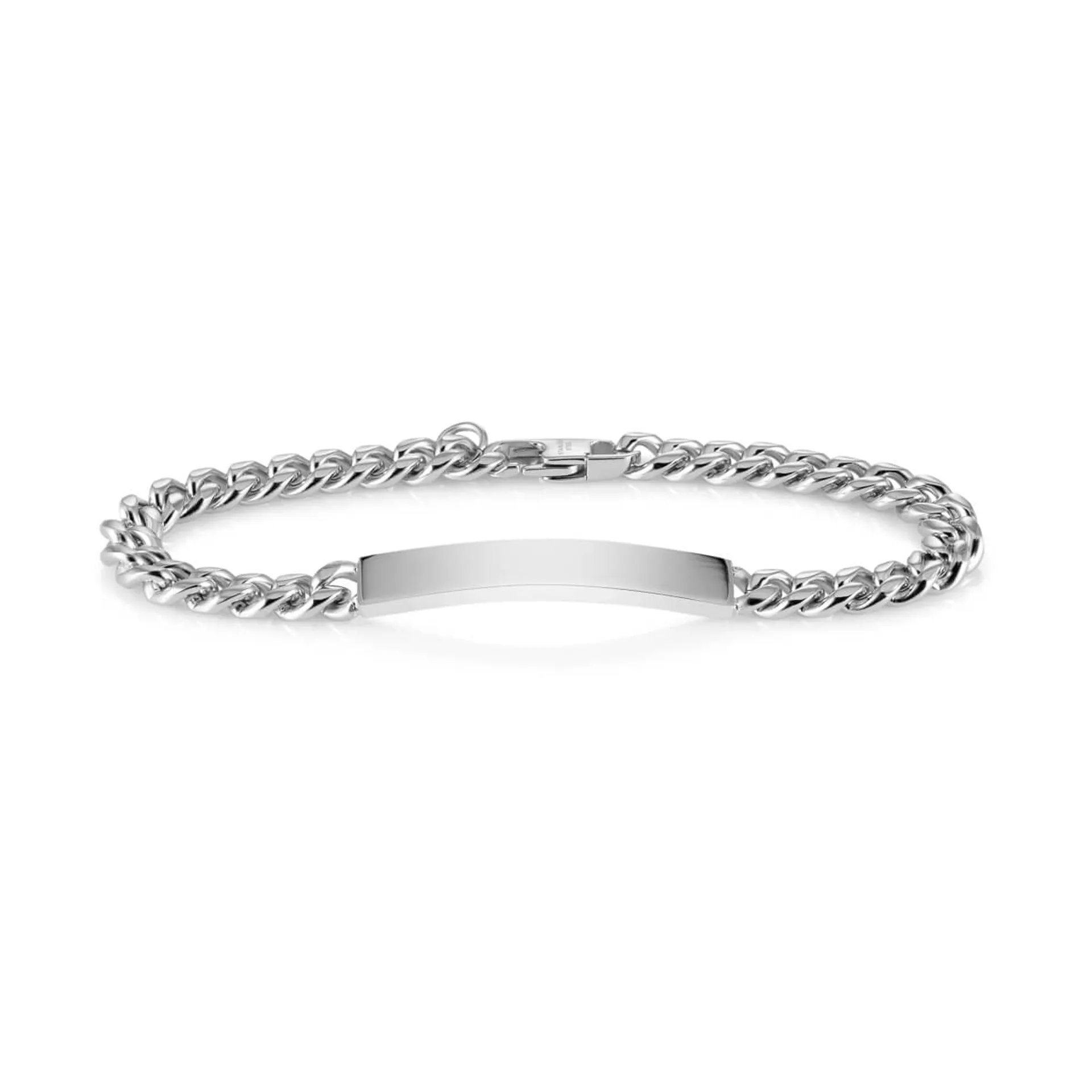 Mikkel panserarmbånd i stål med graveringsplate 6 mm