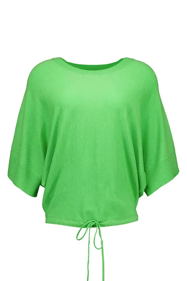 Groene sweater met trekkoord