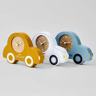 Kids Wooden Car Table Clock Assorted