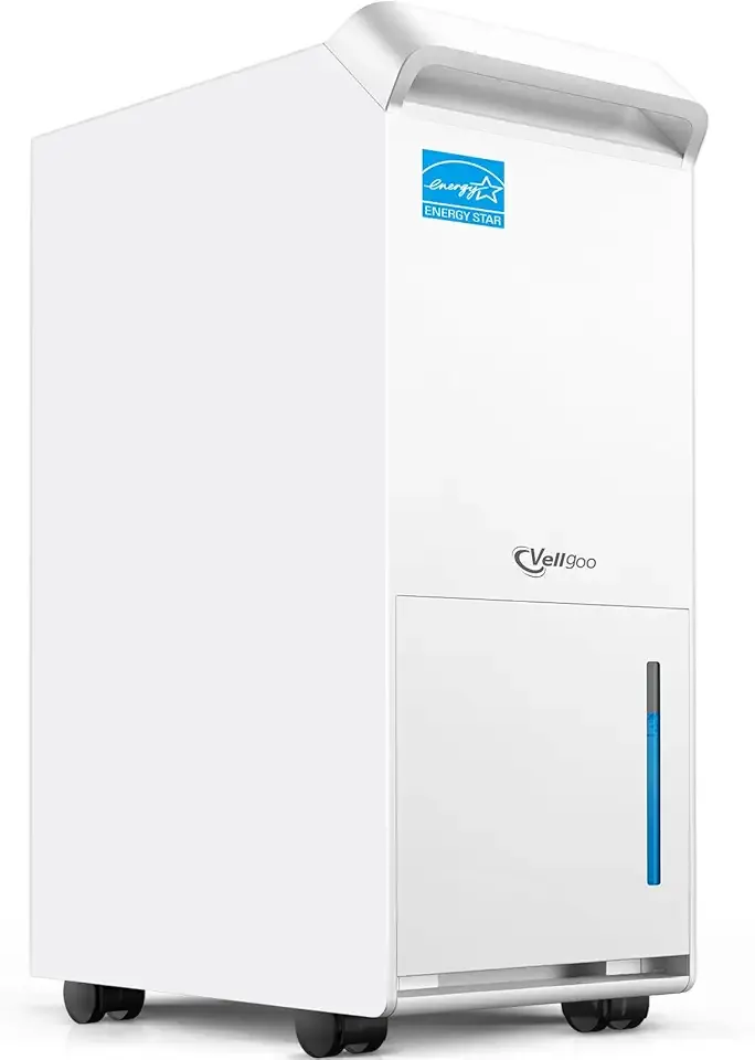 4,500 Sq.Ft Most Efficient Energy Star 2025 Dehumidifier,Vellgoo Max 70 Pint/D (Standard 56 Pint/D) Dehumidifier for Basement with Drain Hose, Smart Humidity Control, for Home, Bathroom, Garage