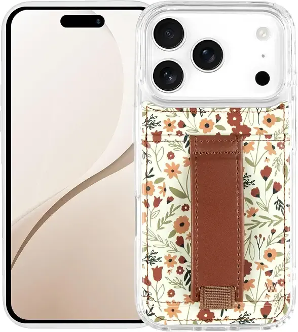 Walli Cases for iPhone 17 Pro Case Aesthetic Wallet Phone Case Card Holder, Securely Holds up to 2 Cards - Cute, Trendy Phone Cover for Women, fits iPhone 17 Pro, with Kickstand & Finger Strap