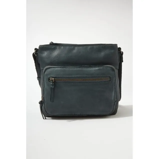 Lederen schoudertas multipocket