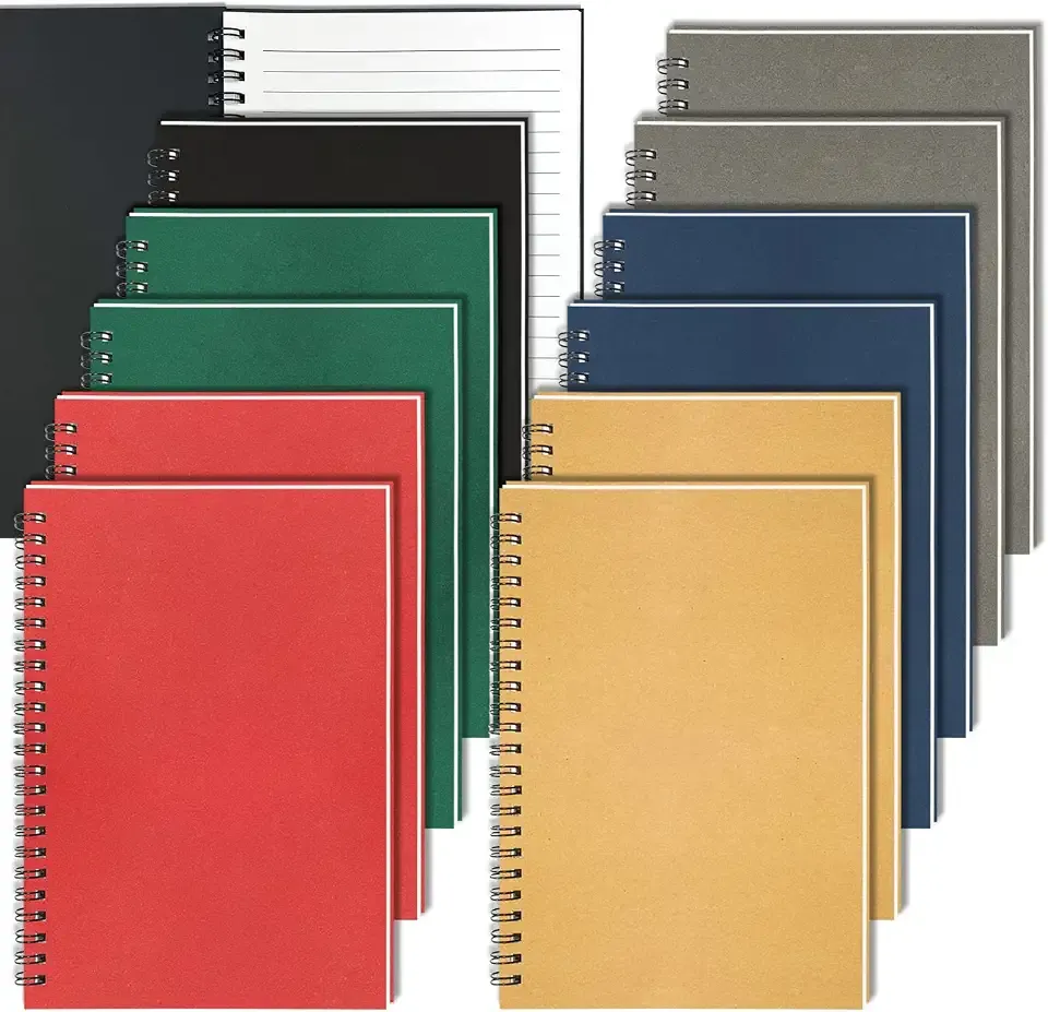 12Pack Small Spiral Notebook, 5.5 x 8.3” Notebook for Work 120Page Notepads