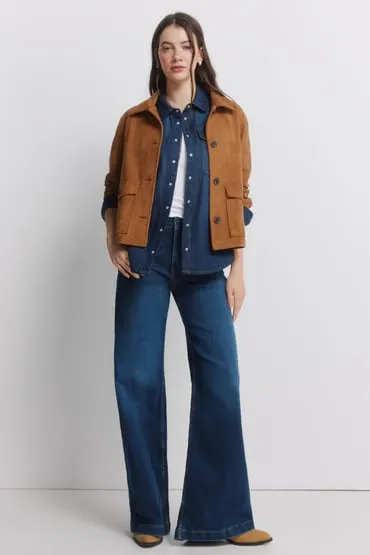 Camisa vaquera bolsillos algodón