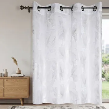 Tenda Leonce con motivo floreale argento h260x140 cm