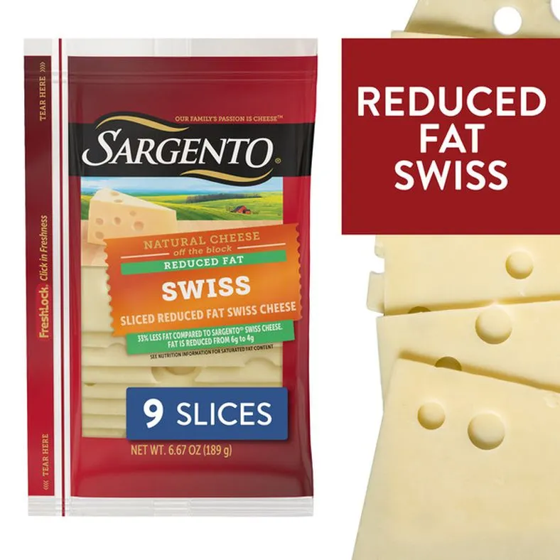 Sargento Reduced Fat Swiss Sliced Cheese, 9 slices