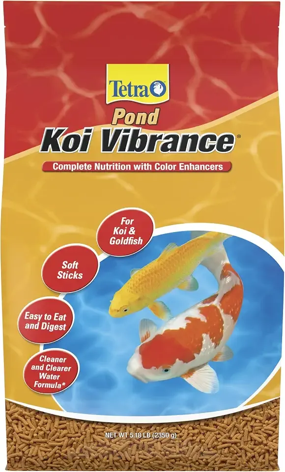 Tetra Pond Koi Vibrance Soft Sticks, Floating Pond Fish Food, 5.18 lbs | Daily Diet for Koi Fish and Ornamental Goldfish, Feed When Water is Above 50 Degrees, Highly Digestible, Clean & Clear Water