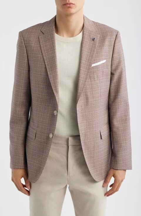 Hutson Slim Fit Red Check Virgin Wool Sport Coat