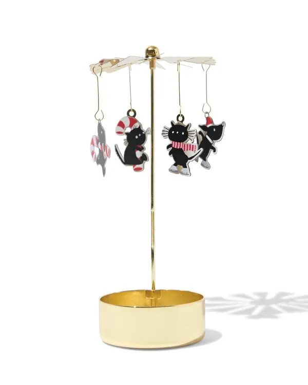 Takkie en Siepie theelichthouder carrousel ⌀6.5x14cm gietijzer