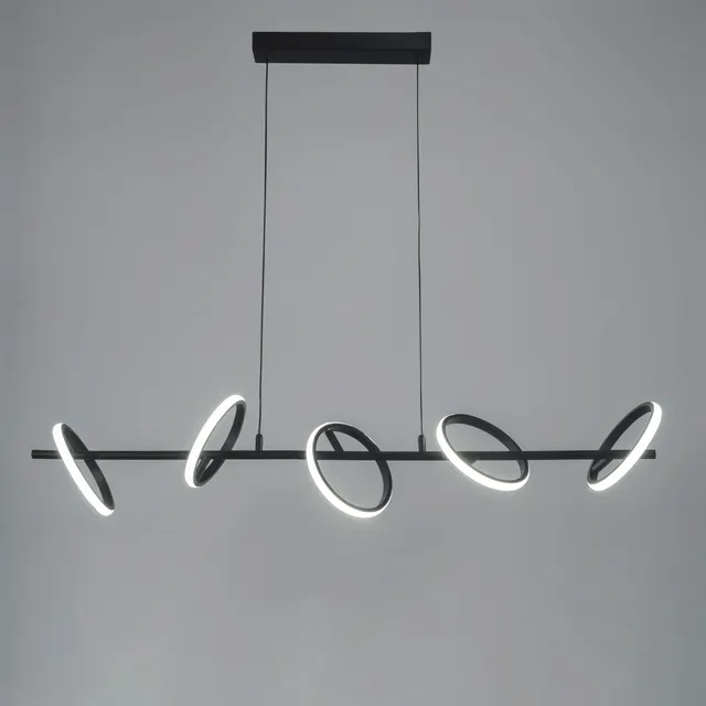 Lampadario LED design Kapeo nero Ø16cm, luce con 3 temperature di colore 4900 lumen, INSPIRE