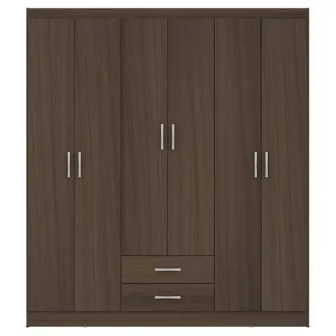 Closet 6 puertas 2 cajones Avellana