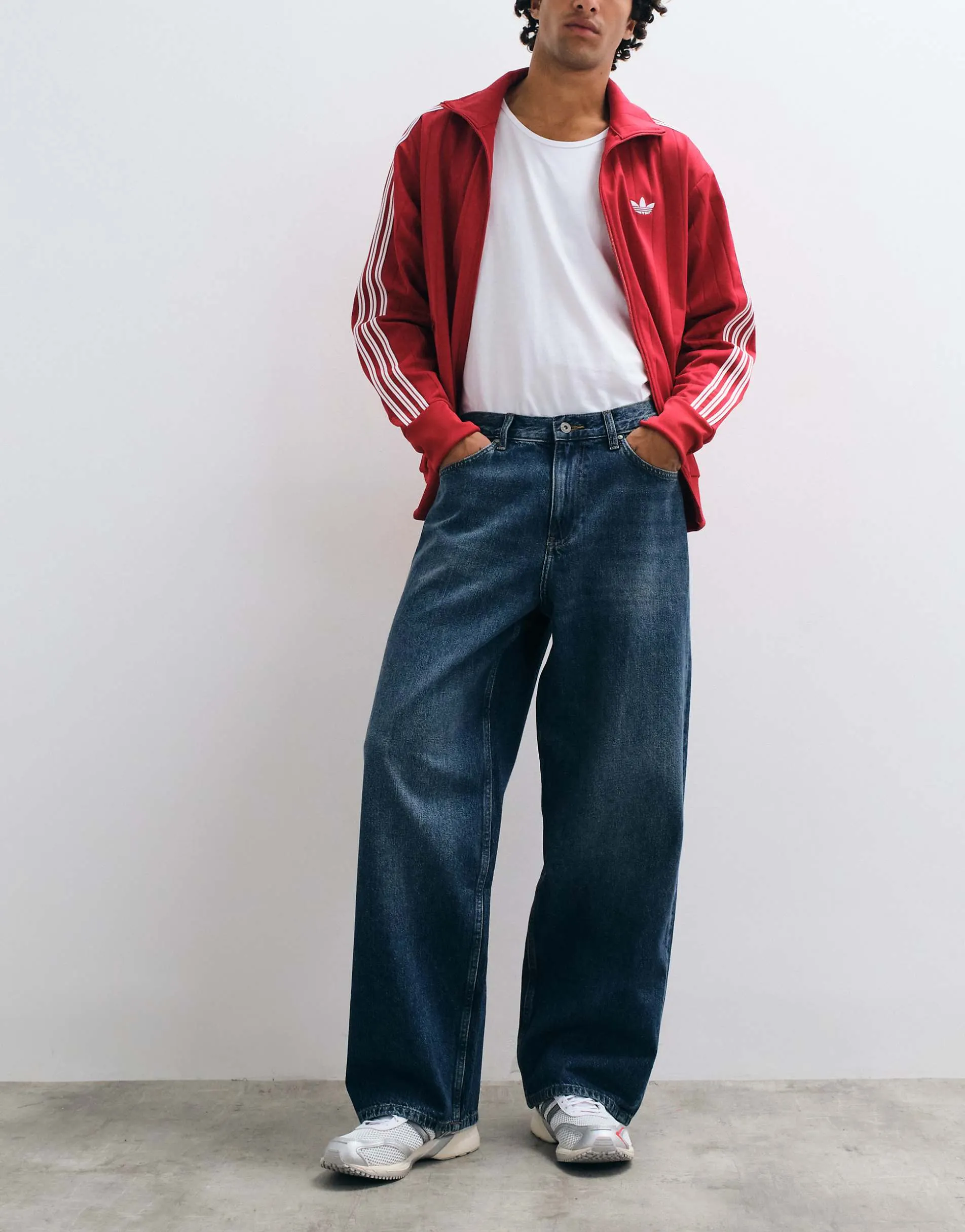 ASOS DESIGN baggy jeans in dark wash blue with tint
