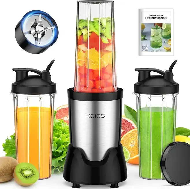 Blender for Smoothies, Personal Blender for Shakes and Smoothies with 3 * 22oz To-Go Cups, 22000 RPM Smoothie Maker, Detachable Blade Portable Blenders for kitchen, Black
