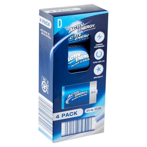 D Batteries 4 Pack