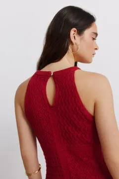Vestido pointelle halter