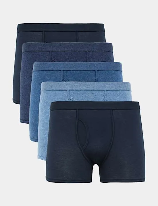5 Pack Cotton Stretch Cool & Fresh™ Marl Trunks