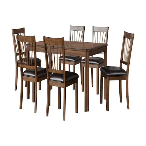 Brassex Inc. Aubin 7-Piece Dining Set Timeless design, Espresso
