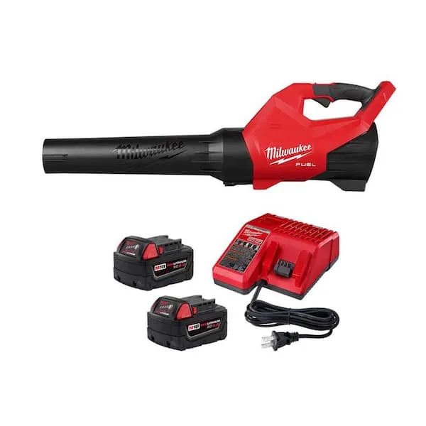 Milwaukee M18 FUEL 120 MPH 500 CFM 18V Brushless Cordless Battery Powered Leaf Blower with Two 5.0Ah Batteries and Charger