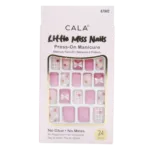 Uñas Postizas Little Miss Nails Strawberry Bows CALA X24 Piezas