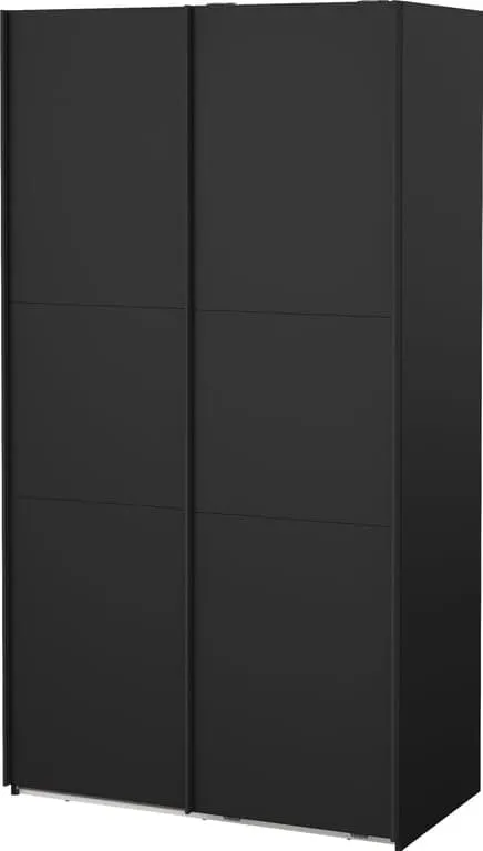 Como skyvedørsgarderobe 120x220cm Svart, med 2 svarte dører