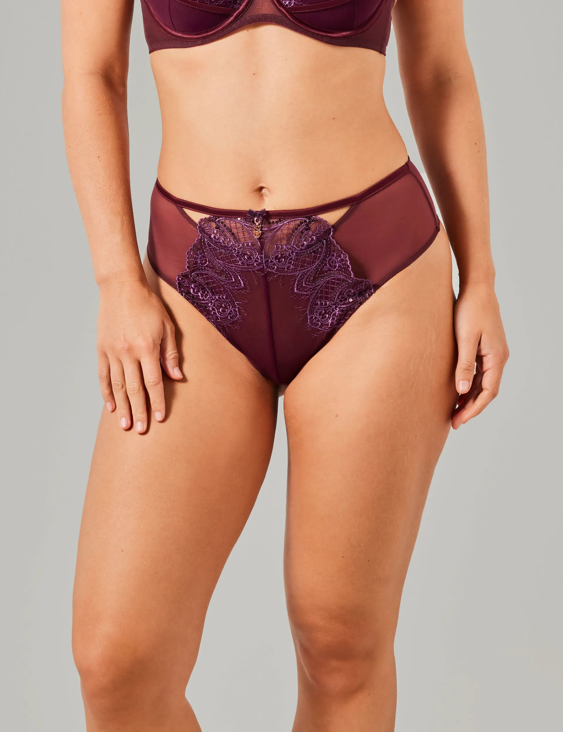 Esmee hoge taille string paars