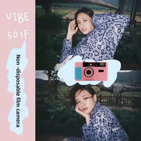 Vibe Film Camera Beginner Point-and-shoot Camera 501F Retro with Flash Light Creative Gift 135 Film Non-disposable Sport