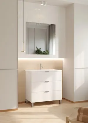 Mueble de baño con lavabo Lain blanco 80x44.5 cm