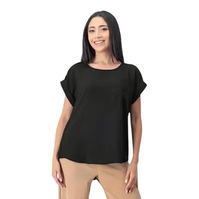 Blusa Mxstaza Mujer Manga Corta Con Dobladillo