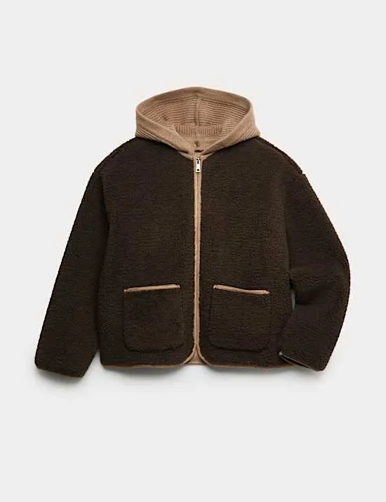 Lammfelljacke mit Kapuze (6–16 J.)
