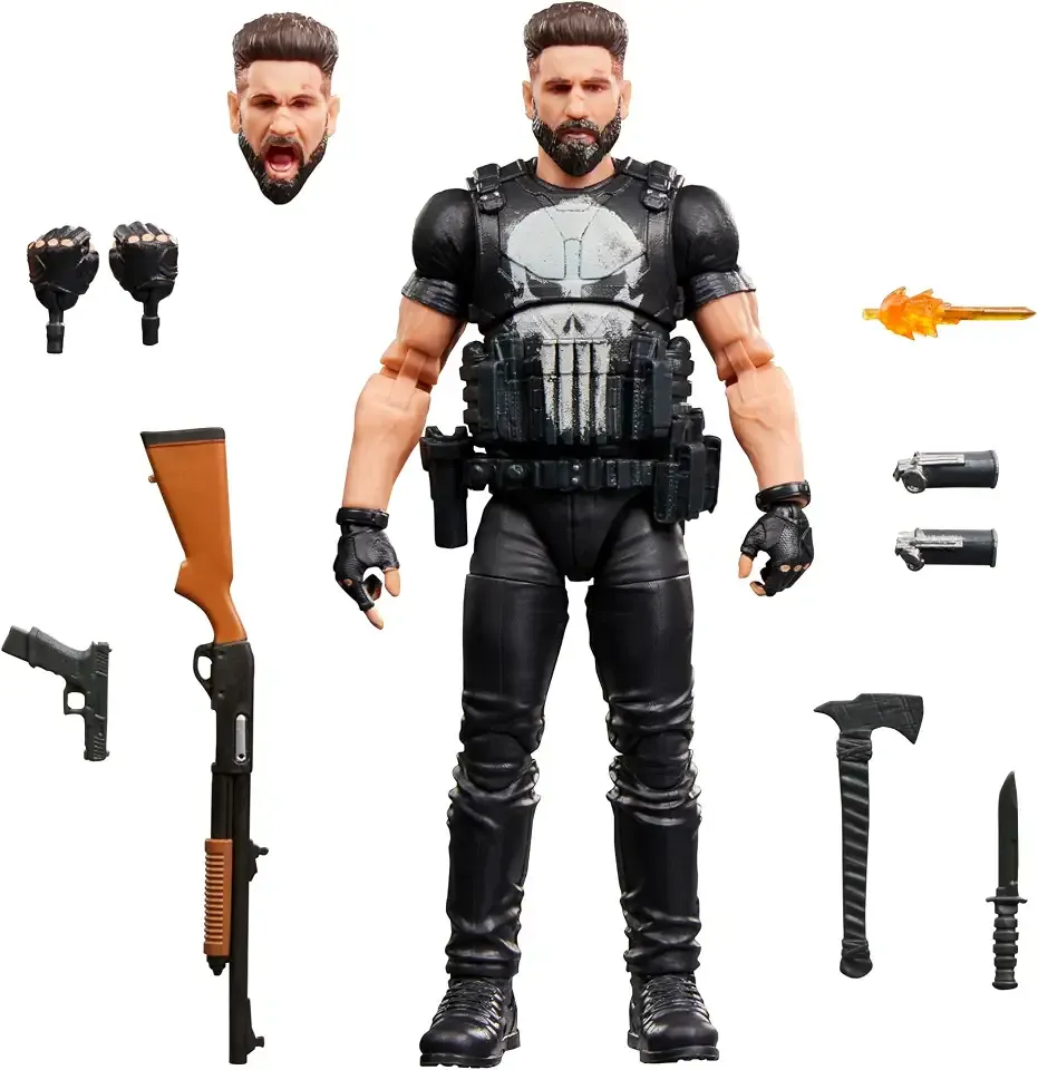 Marvel Legends Series Punisher, The Punisher Collectible 6-Inch Action Figure Set | Marvel Legends Disney+ Movie 6 Inch Action Figure - The Punisher