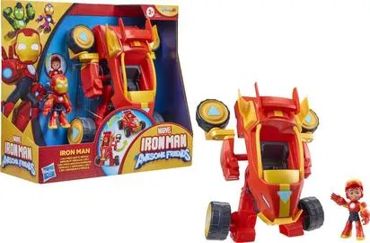 IRON MAN AND HIS AWESOME FRIENDS - FIGURINE ARMURE ET VEHICULE 2-EN-1 - IRON MAN