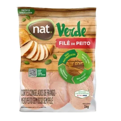 filé de peito de frango nat verde iqf 1kg