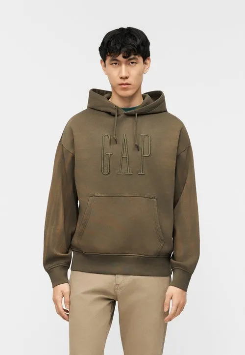 CORP LOGO - Hoodie - black moss