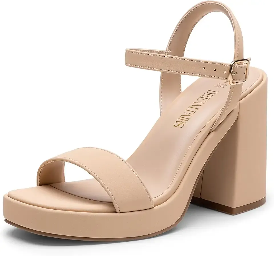 Heels for Women Block Chunky Platform Sandal