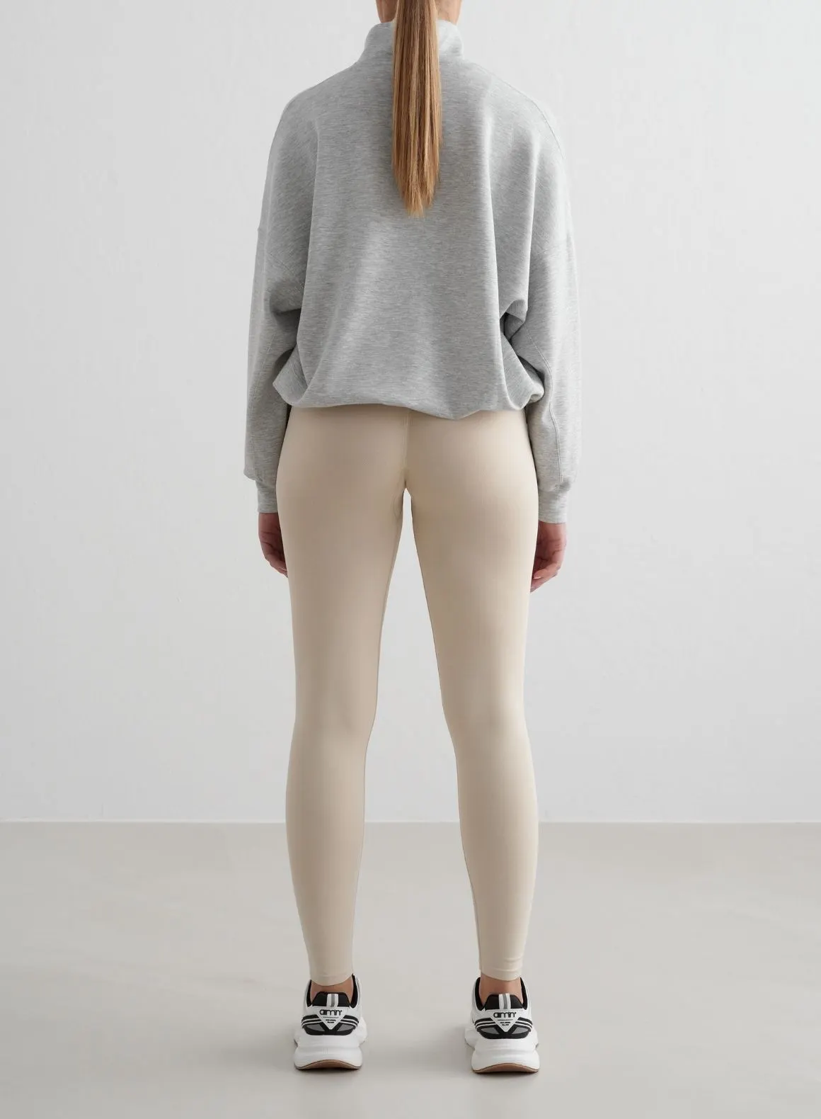 Light Grey Melange Comfy Modal Half Zip