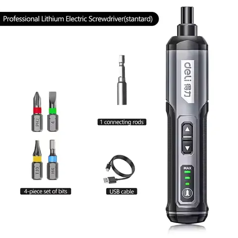 Rechargeable 2000mAh Lithium Battery Mini Drill Cordless Electric Screwdriver 4V Power Tool Set for Home Maintenance and Repair