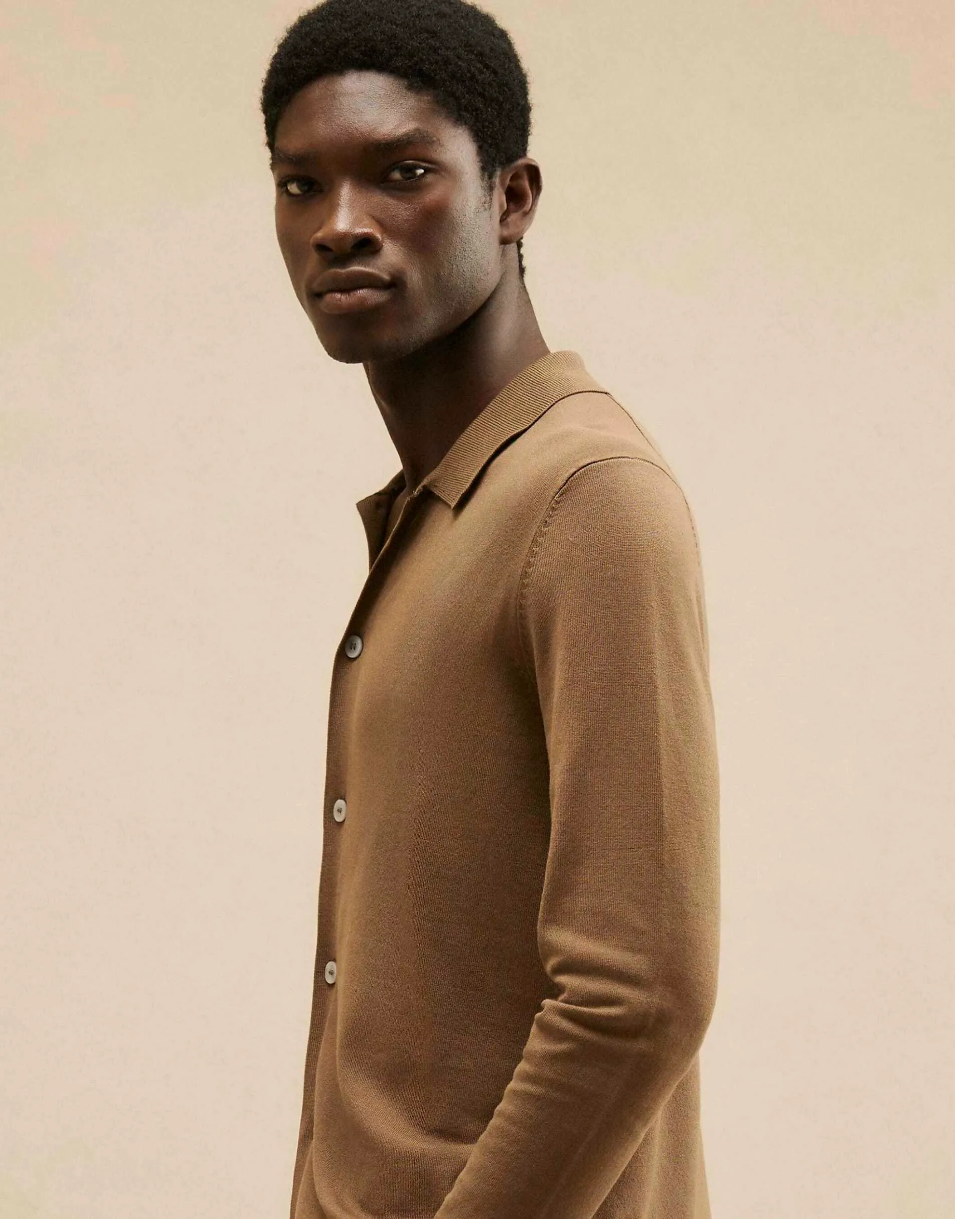 River Island Knit long sleeve cardigan in brown