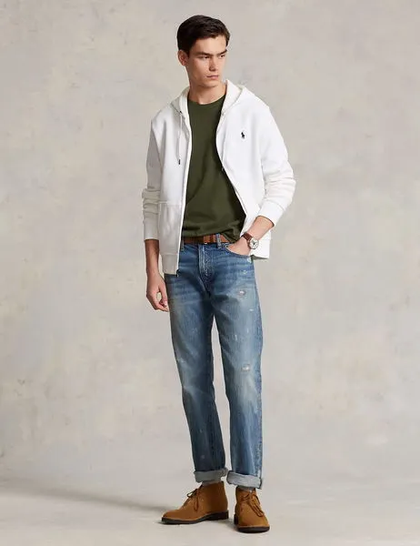 Double-Knit Full-Zip Hoodie White