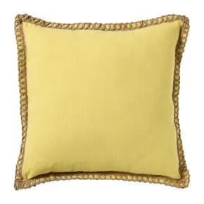 Kussen jute - geel - 45x45 cm