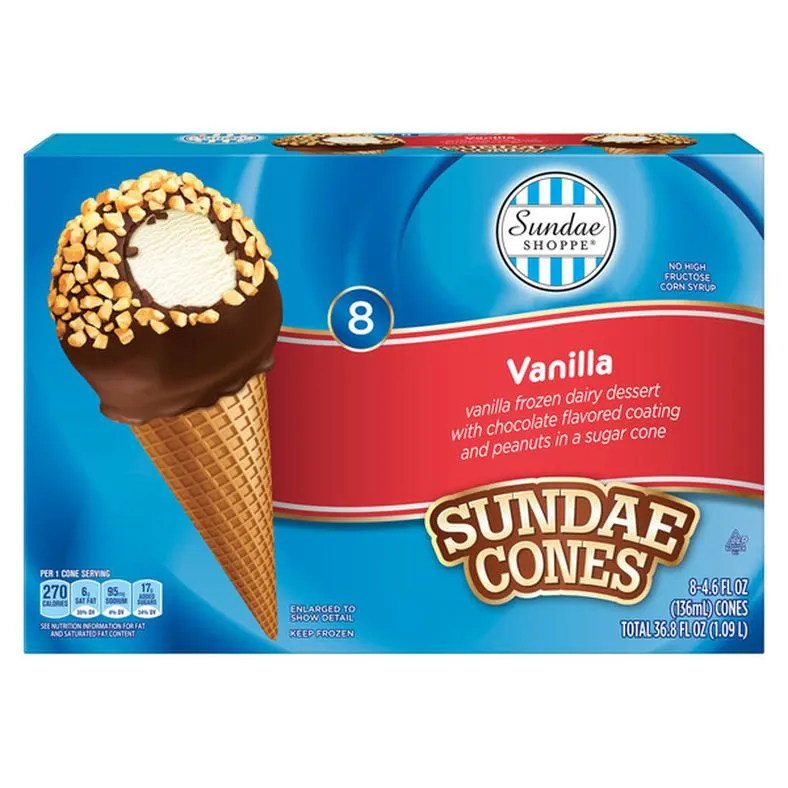 SUNDAE SHOPPE Vanilla Sundae Nut Cones
