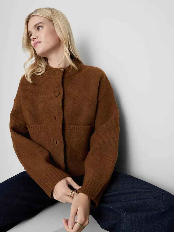 Cardigan bomber lavorato a maglia
