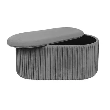 Pouf Contenitore in Velluto Grigio
