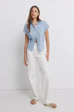 Camisa manga corta lino