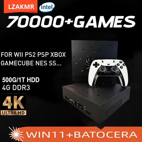 Super Game Console X8 Pro 70000+ Games I3-3110M 60+Emulators For Wii PS2 DC PSP GAMECUBE 500G Loaded Console Win11and Batocera