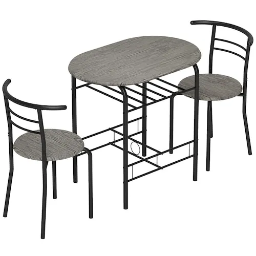 3-Piece Dining Table and Chairs Set, Kitchen Table Set for 2