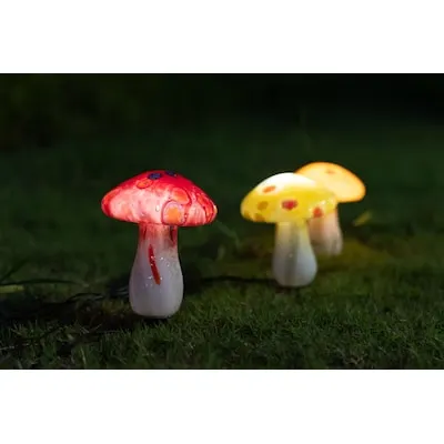 Solar mushroom 2 -Lumens multi color Solar LED Outdoor Path Light ( 3000-K )