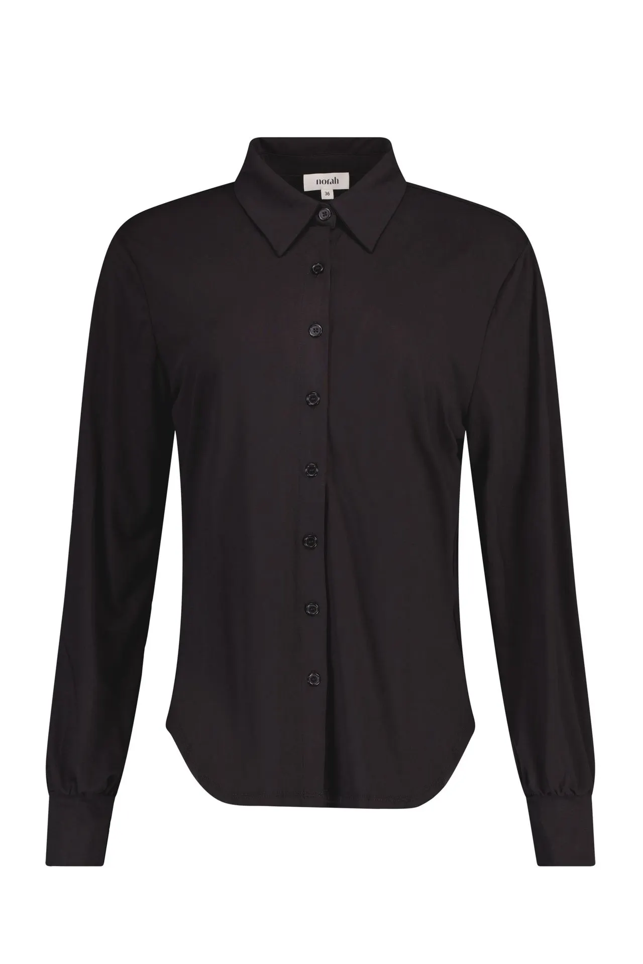 Zwarte blouse met klassieke kraag