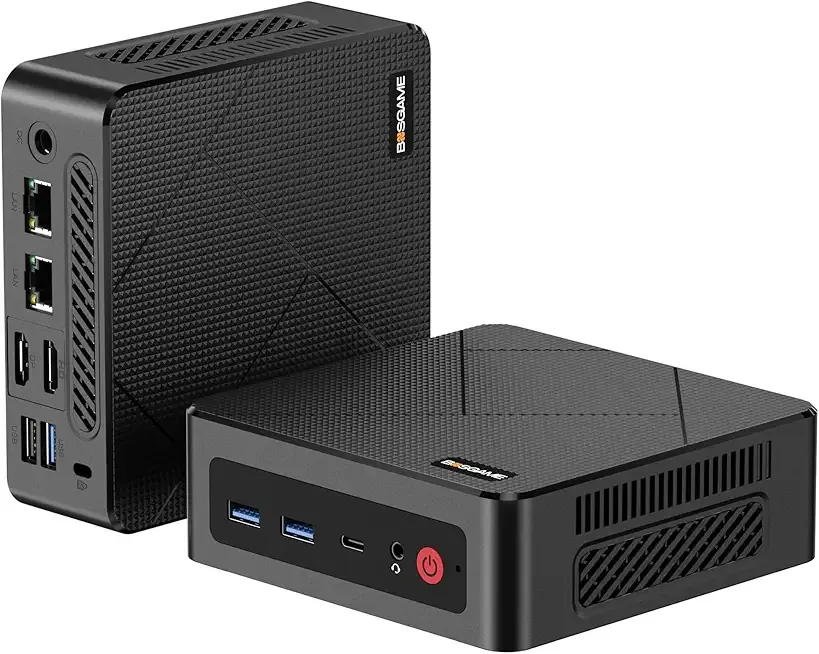 BOSGAME E4 Air Mini PC, Mini Computers with AMD Ryzen 5 3500U, 8GB DDR4 256GB SATA SSD, Dual RJ45, 4K Triple Display, USB-C, USB 3.2, Wi-Fi 5/BT 5.0, Desktop Computers for Office, Home