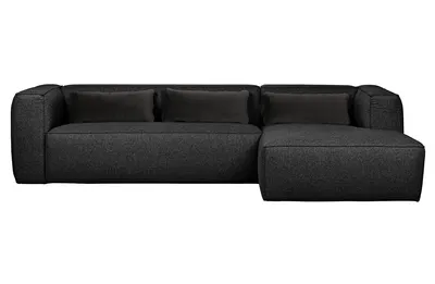 WOOOD Exclusive hoekbank rechts Bean incl. kussens gemêleerd Hoekbank rechts Bean incl. kussens gemeleerd - Donkergrijs